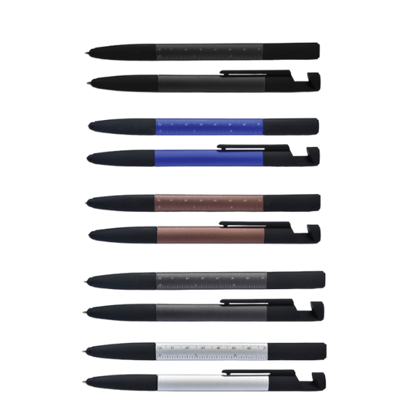 4 6-in-1 PEN - Versatile Multi-Functional Twist Pen with Touch Stylus, Ruler - Image 1