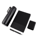 AGENDA WELCOME SET - Complete Corporate Gift Set with Notebook, Pen, RFID Holder & Flask