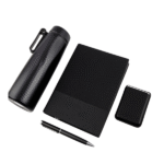 AGENDA WELCOME SET - Complete Corporate Gift Set with Notebook, Pen, RFID Holder & Flask