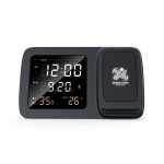 WIRELESS DIGICLOCK - Multifunctional Digital Clock with 15W Wireless Charger and Light-Up Logo