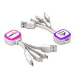 MULTI CHARGING CABLE - 3-in-1 Fast Charging Cable with Phone Stand and LED Logo