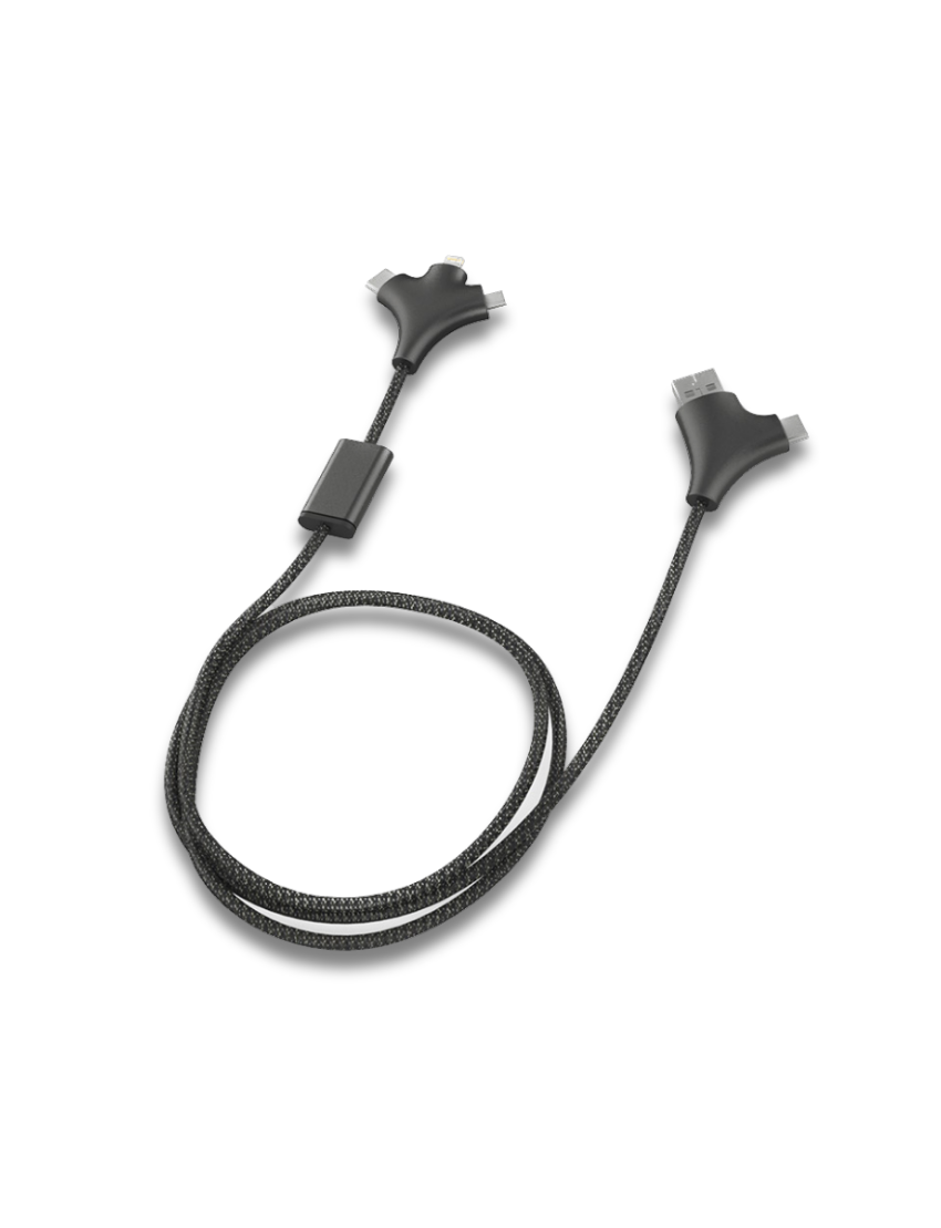 e50511_2_ W CABLE - Versatile 3-in-1 Fabric Charging Cable with Eco-Friendly Design - Image 1
