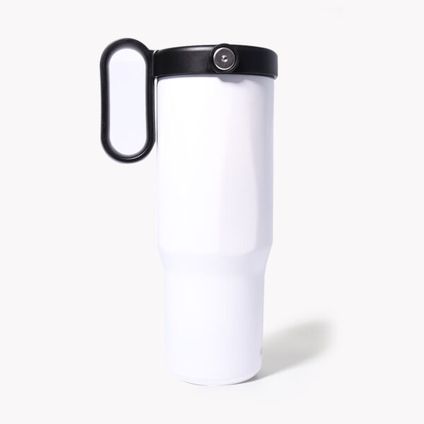 EXPLORER Powder Coating - Versatile 900ml Recycled Stainless Steel Mug with Straw - Image 14