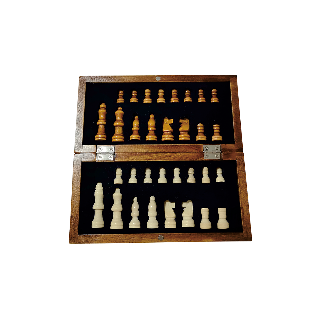 Untitled-1 CHESS BOARD – Compact Wooden Chess Set for Travel, Home Use with Educational Focus on Strategy & Concentration - Image 1