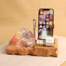 REGAL DESK PIECE – UAE-Crafted Crystal Falcon Head Desktop Organizer with Card Holder, Pen Holder, Phone Stand & Calendar - Image 3